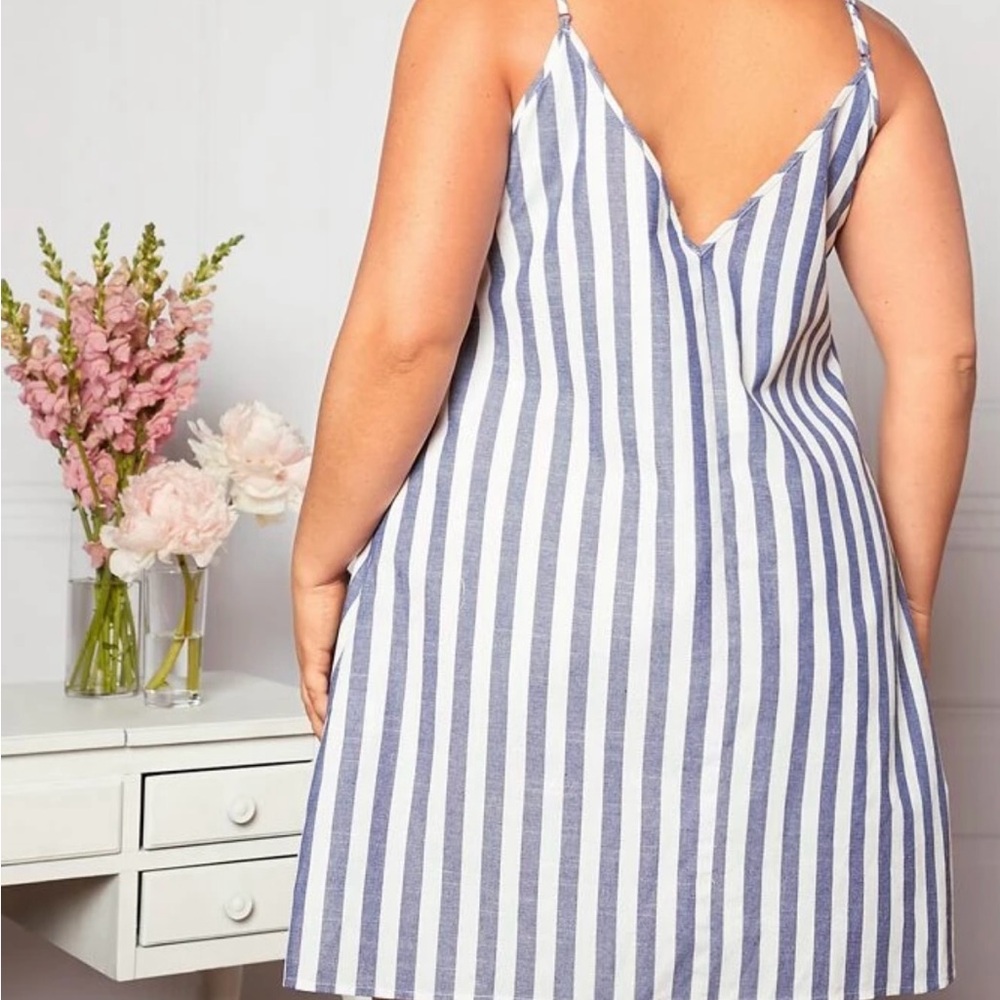 SHEIN Blue and White Striped Dress